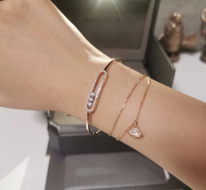 [Max Jewelry]Move Pavé Diamond Bangle Bracelet M