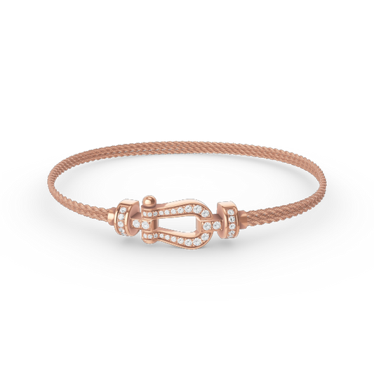 [Max Jewelry ]FORCE SMALL HORSESHOE  DIAMOND CHAIN ROPE BRACELET