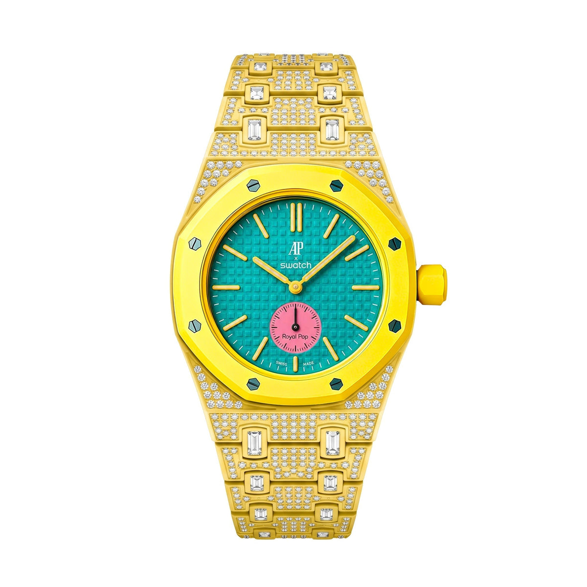 [Plus&Max]Royal Oak Pop Exclusive Bioceramic Case & Bioceramic Strap Full Diamond