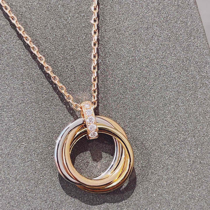 [Max Jewelry ]TRINITY NECKLACE GOLD  DIAMONDS