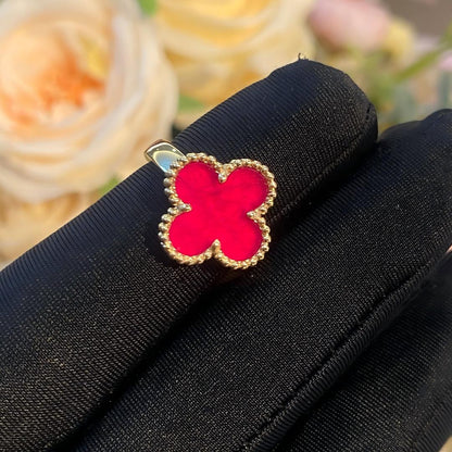 [Max Jewelry]NEW CLOVER PINK ENAMEL RINGS