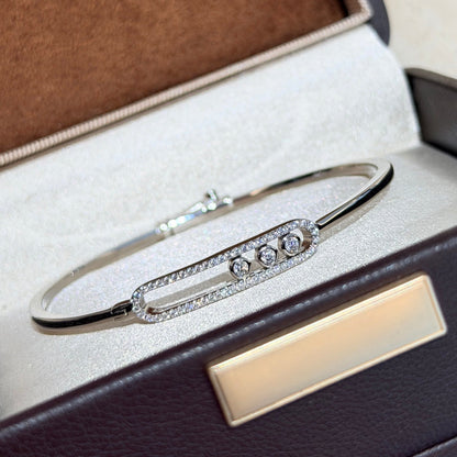 [Max Jewelry]Move Pavé Diamond Bangle Bracelet M