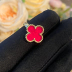 [Plus&Max]NEW CLOVER PINK ENAMEL RINGS