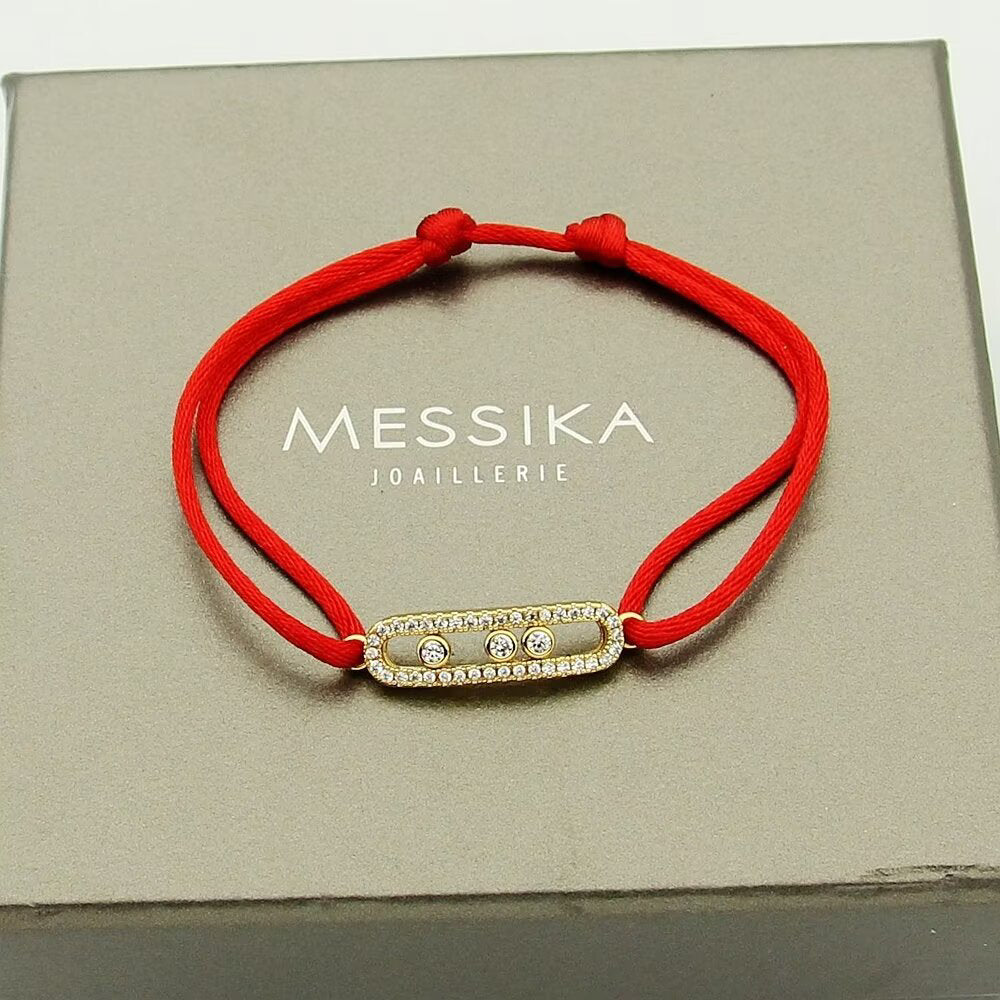 [Max Jewelry]Messika Care(s) pink cord pavé bracelet
