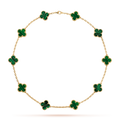 [Plus&Max]CLOVER 10 MOTIFS MALACHITE NECKLACE