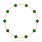 [Plus&Max]CLOVER 10 MOTIFS MALACHITE NECKLACE