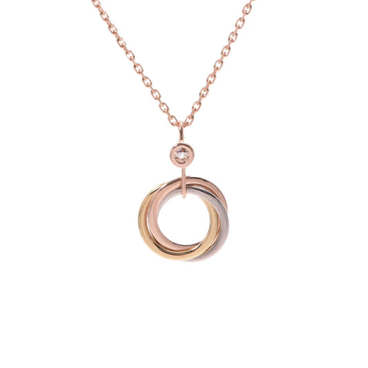 [Max Jewelry ]TRINITY SILVER GOLD PINK GOLD NECKLACE