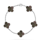 [Plus&Max]LUCKY CLOVER 5-MOTIF BRACELET - GREY MOTHER-OF-PEARL COLLECTION