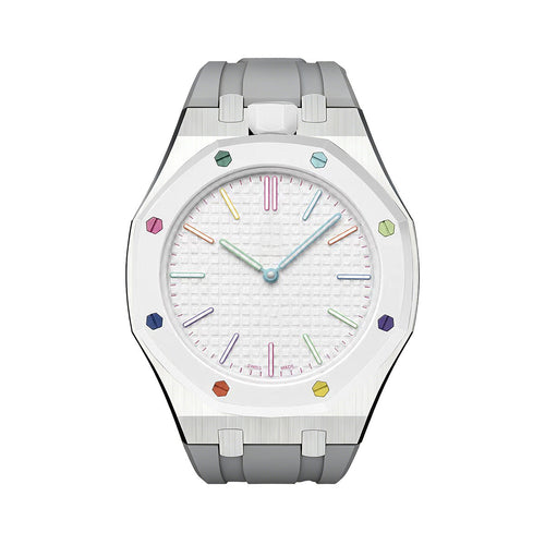 [Plus&Max]OAK POP GRAY STEEL SILICONE STRAP