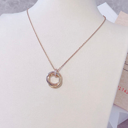 [Max Jewelry ]TRINITY NECKLACE GOLD  DIAMONDS