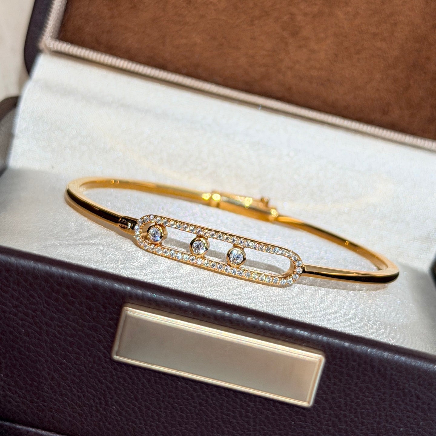 [Max Jewelry]Move Pavé Diamond Bangle Bracelet M