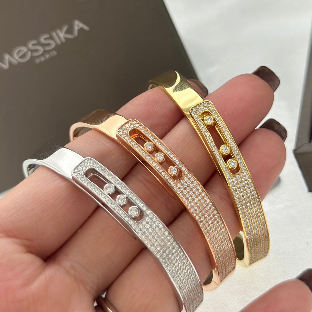 [Max Jewelry]Move Noa Rose Gold Pavé Diamond Bangle Bracelet