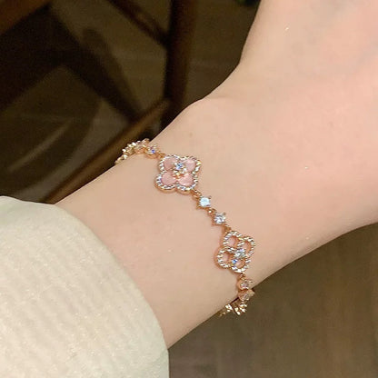 [Max Jewelry ]CLOVER 5 MOTIF PINK BLUE RED WHITE BRACELET