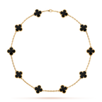 [Plus&Max]CLOVER 10 MOTIFS ONYX NECKLACE