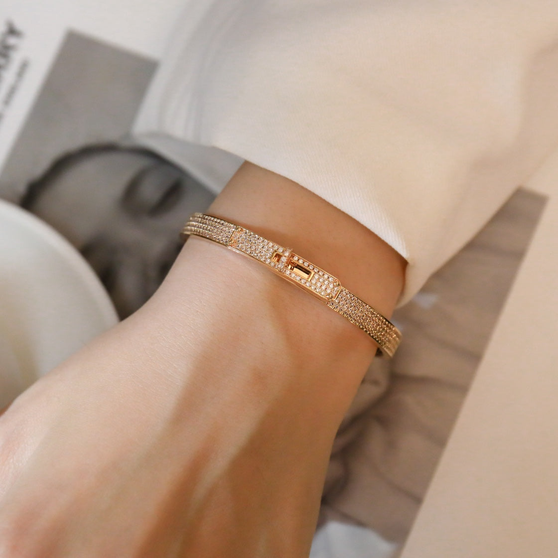 [Max Jewelry ]KELLY BRACELET DIAMOND PAVED