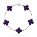 [Plus&Max]LUCKY CLOVER 5-MOTIF BRACELET - CHAROITE COLLECTION