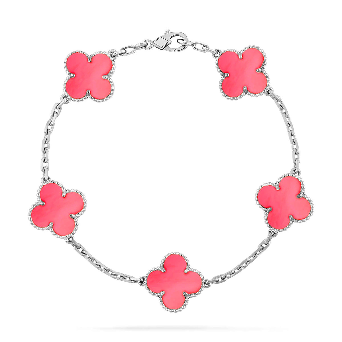 [Max Jewelry ] CLOVER 5 MOTIFS  PINK MOP BRACELET COLLECTION
