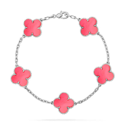 [Max Jewelry ] CLOVER 5 MOTIFS  PINK MOP BRACELET COLLECTION