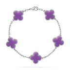 [Plus&Max]LUCKY CLOVER 5-MOTIF BRACELET - LAVENDER COLLECTION