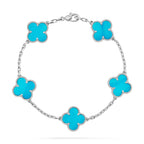 [Plus&Max]LUCKY CLOVER 5-MOTIF BRACELET - TURQUOISE COLLECTION