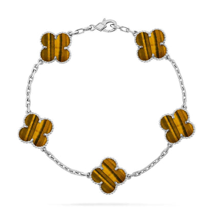 [Max Jewelry ] CLOVER 5 MOTIFS TIGER EYE BRACELET COLLECTION