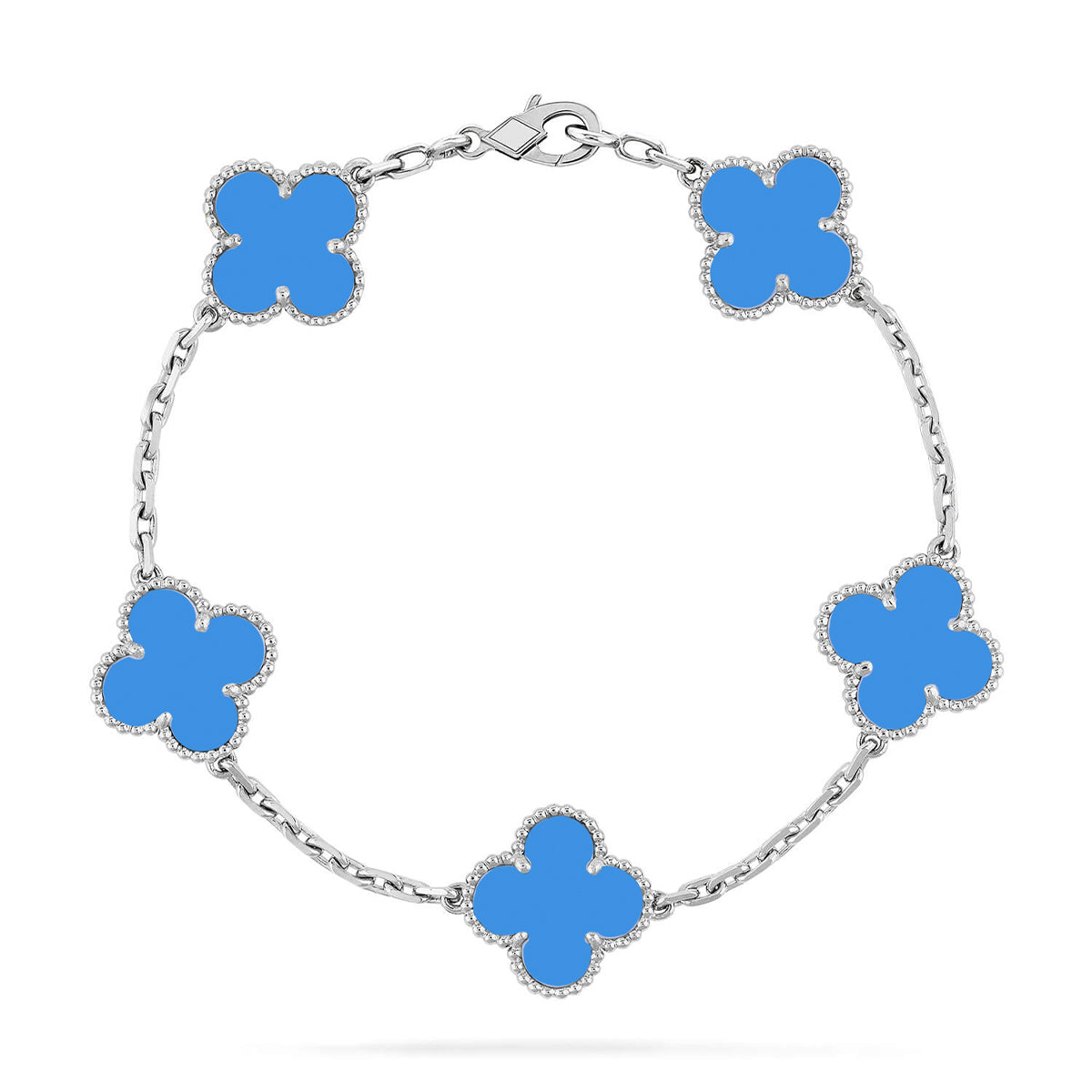 [Max Jewelry ] CLOVER 5 MOTIF BLUE AGATE BRACELET COLLECTION