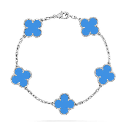 [Max Jewelry ] CLOVER 5 MOTIF BLUE AGATE BRACELET COLLECTION