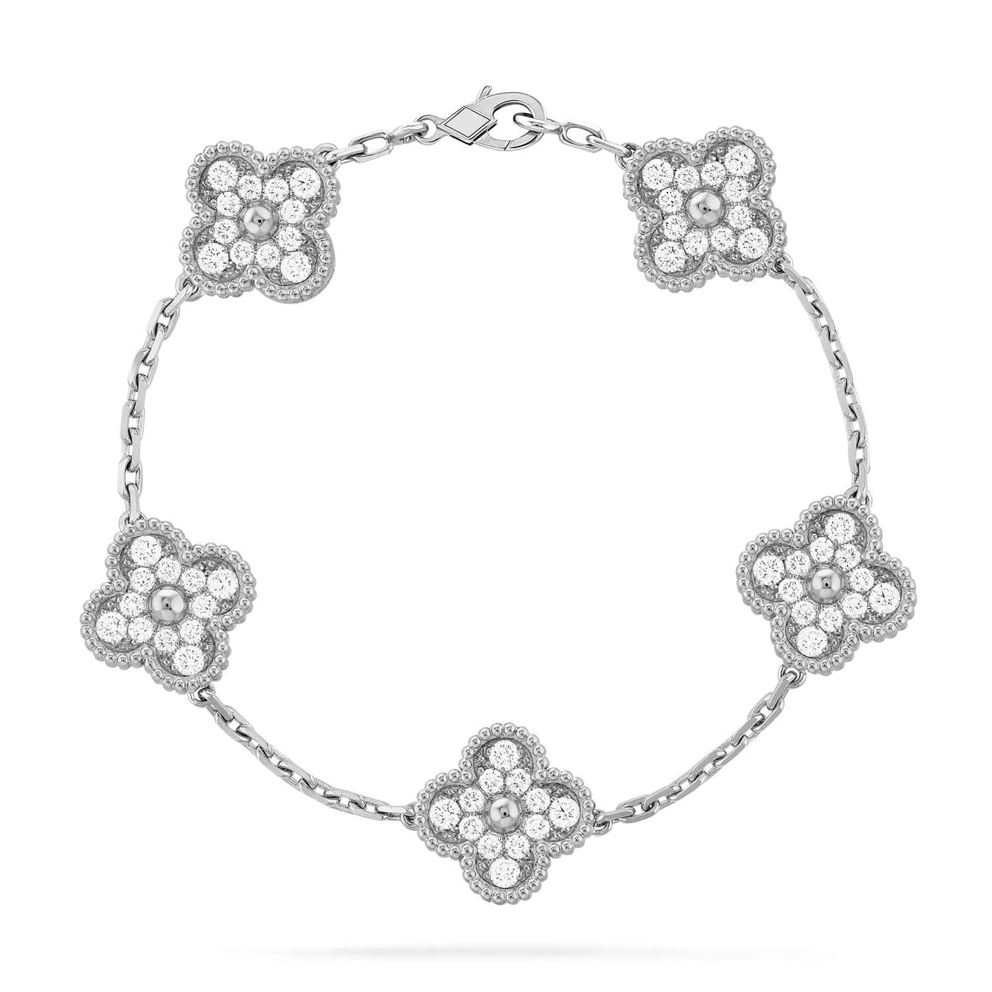 [Max Jewelry ] CLOVER 5 MOTIF FULL DIAMOND BRACELET COLLECTION