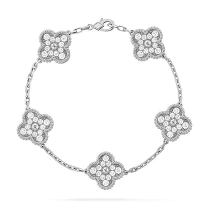 [Max Jewelry ] CLOVER 5 MOTIF FULL DIAMOND BRACELET COLLECTION