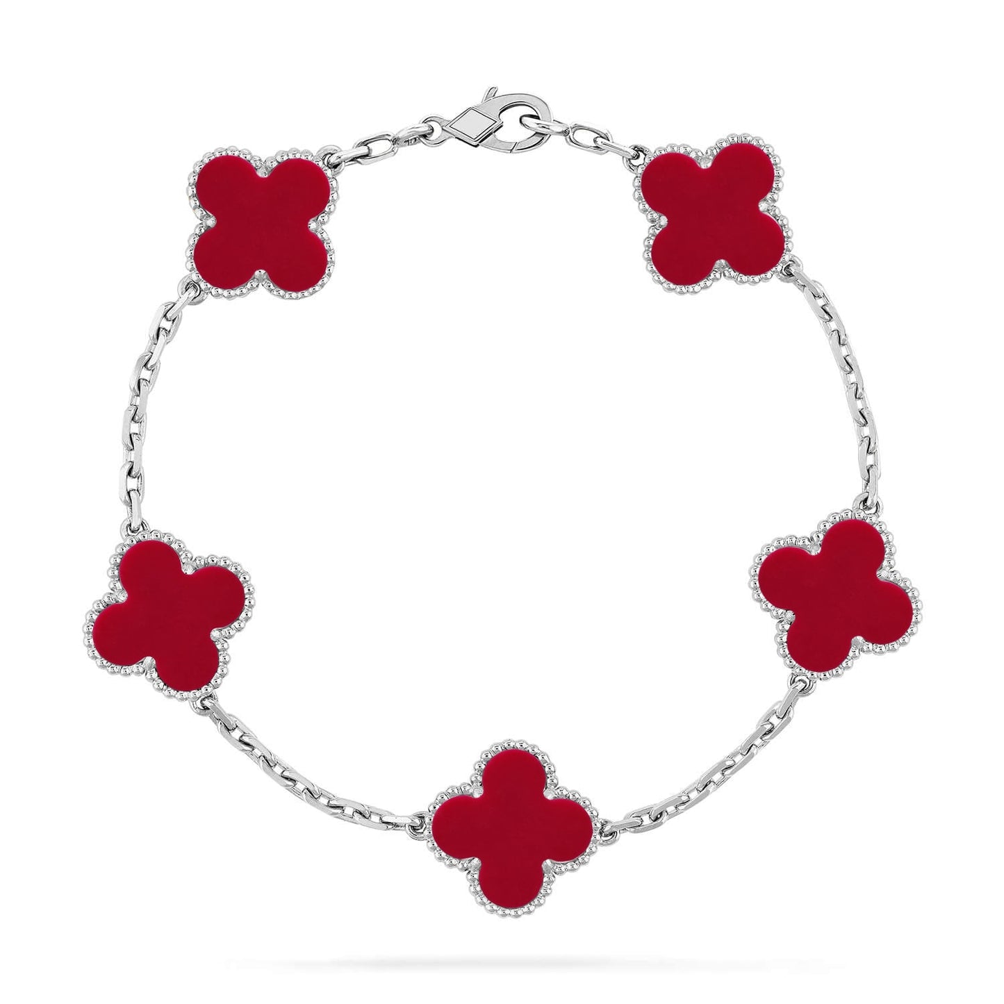 [Max Jewelry ] CLOVER 5 MOTIF RED CORNELIAN BRACELET COLLECTION