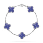 [Plus&Max]LUCKY CLOVER 5-MOTIF BRACELET - BLUE LARIMAR COLLECTION