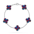 [Plus&Max]LUCKY CLOVER 5-MOTIF BRACELET - MULTI-GEM COLLECTION