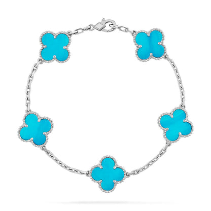 [Max Jewelry ] CLOVER 5 MOTIF TURQUOISE BRACELET COLLECTION