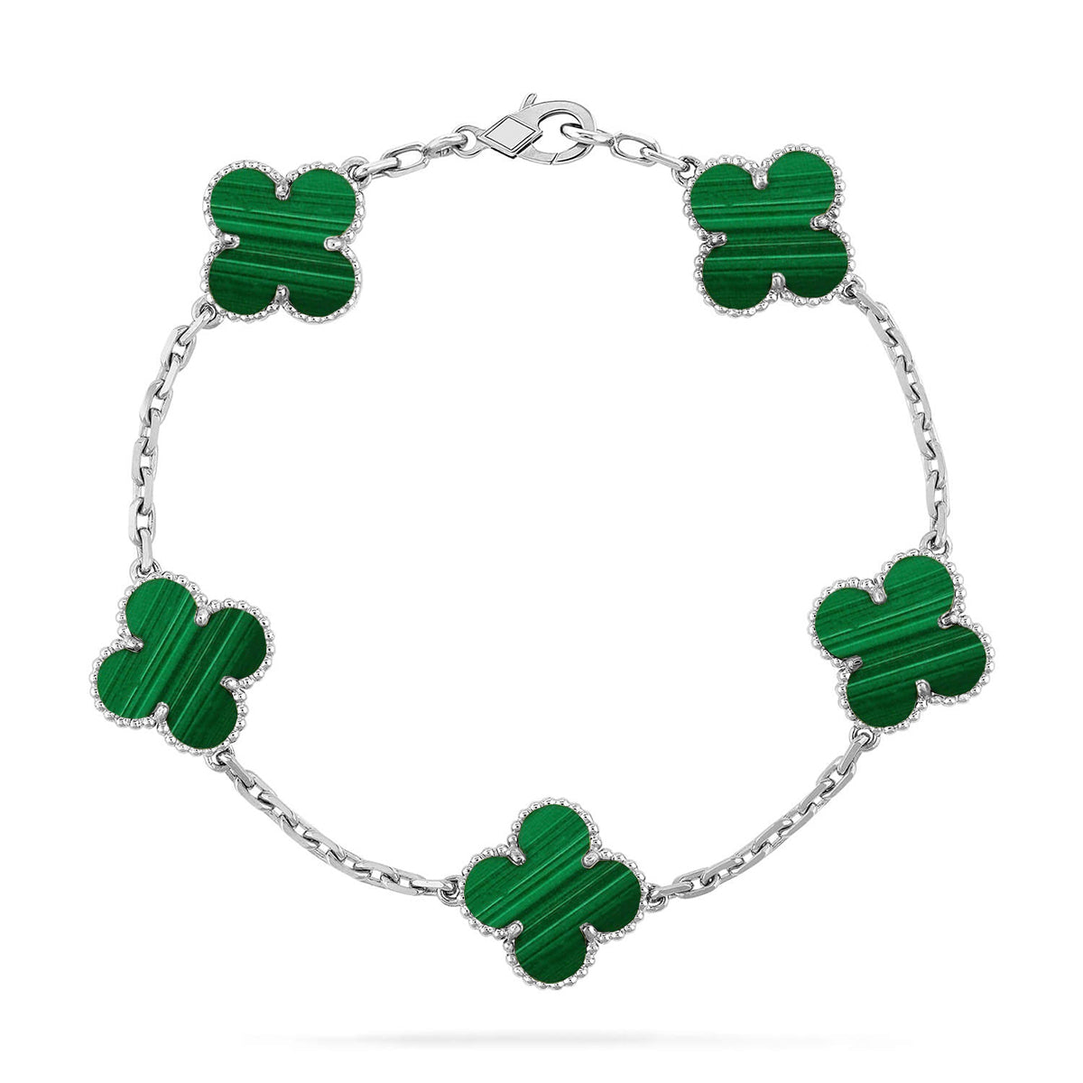 [Max Jewelry ] CLOVER 5 MOTIF MALACHITE BRACELET COLLECTION