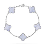 [Plus&Max]LUCKY CLOVER 5-MOTIF BRACELET - PURPLE CHALCEDONY COLLECTION