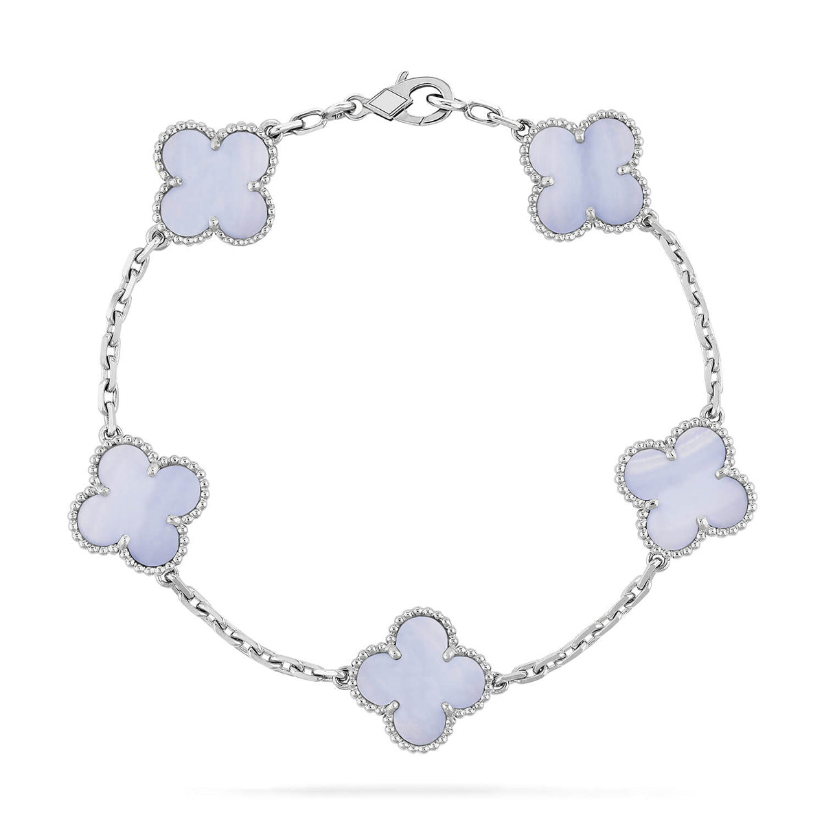 [Max Jewelry ] CLOVER 5 MOTIF PURPLE CHALCEDONY BRACELET COLLECTION
