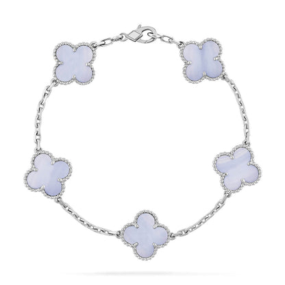 [Max Jewelry ] CLOVER 5 MOTIF PURPLE CHALCEDONY BRACELET COLLECTION