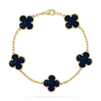 [Plus&Max]LUCKY CLOVER 5-MOTIF BRACELET - PIETERSITE COLLECTION