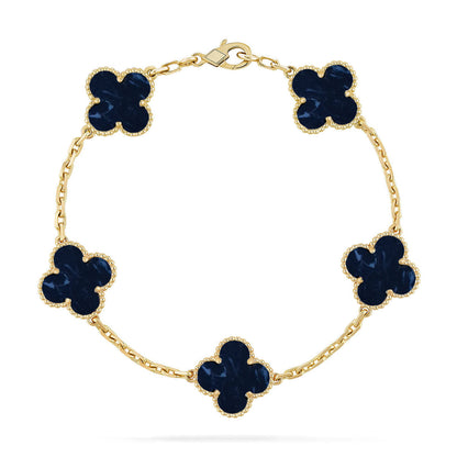 [Plus&Max]LUCKY CLOVER 5-MOTIF BRACELET - PIETERSITE COLLECTION