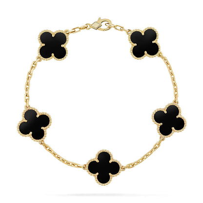[Max Jewelry ] CLOVER 5 MOTIF ONYXS BRACELET COLLECTION