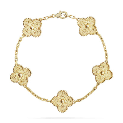[Plus&Max]LUCKY CLOVER 5-MOTIF BRACELET - BRONZING