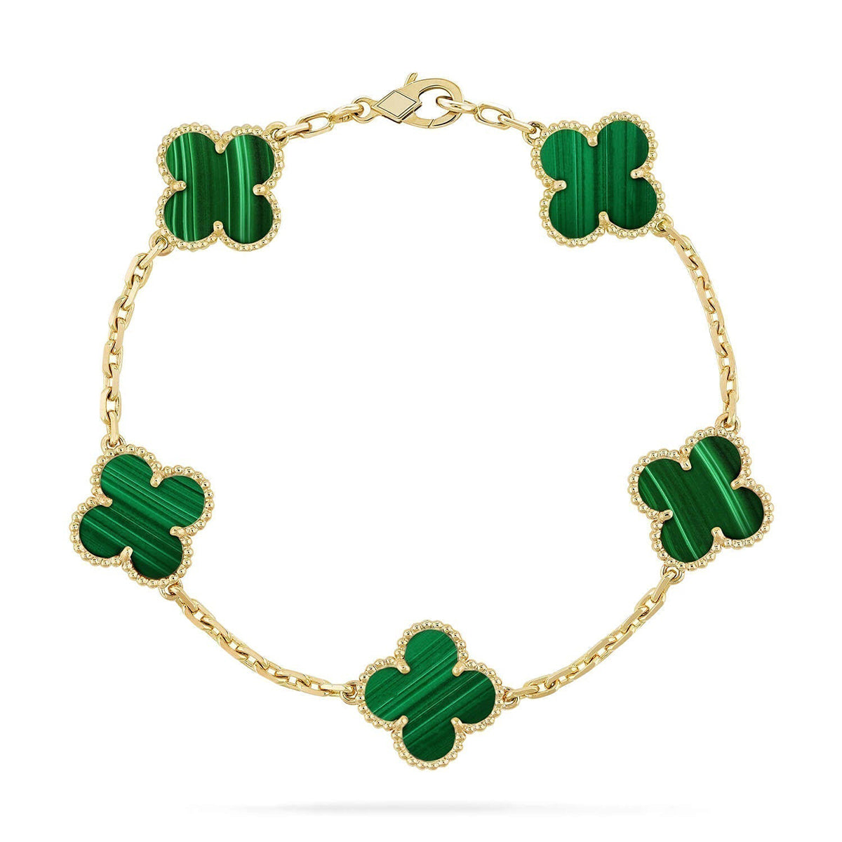 [Max Jewelry ] CLOVER 5 MOTIF MALACHITE BRACELET COLLECTION