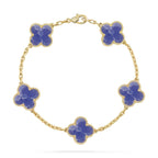 [Plus&Max]LUCKY CLOVER 5-MOTIF BRACELET - BLUE LARIMAR COLLECTION