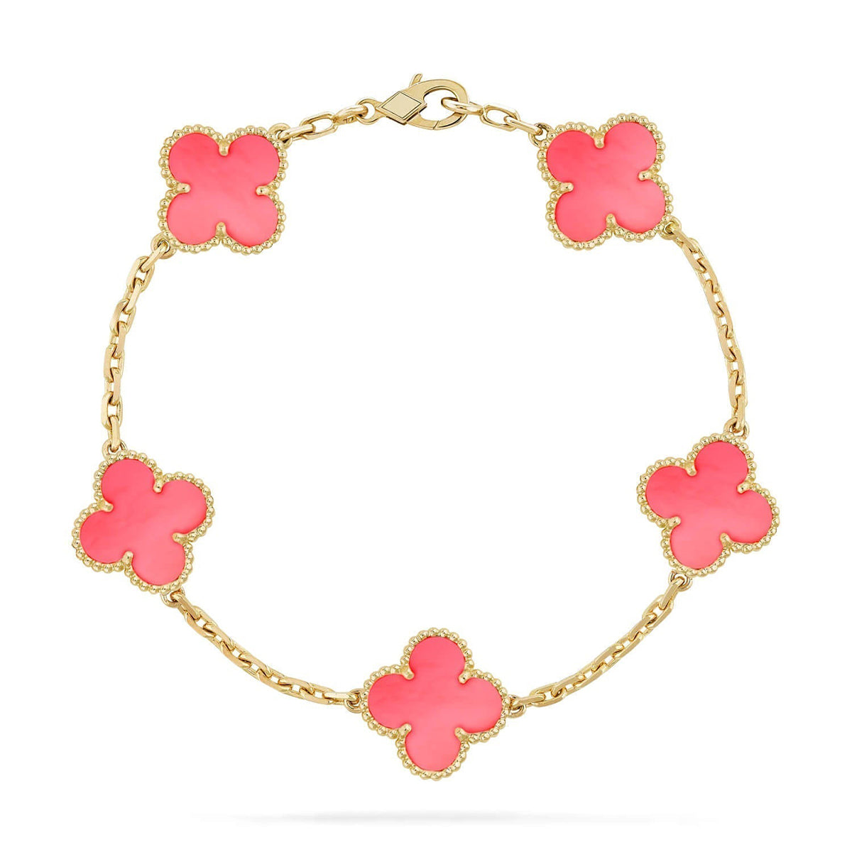[Max Jewelry ] CLOVER 5 MOTIFS  PINK MOP BRACELET COLLECTION