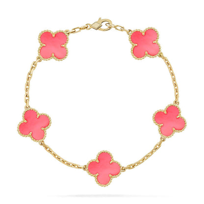 [Max Jewelry ] CLOVER 5 MOTIFS  PINK MOP BRACELET COLLECTION