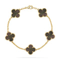 [Plus&Max]LUCKY CLOVER 5-MOTIF BRACELET - GREY MOTHER-OF-PEARL COLLECTION