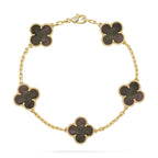 [Plus&Max]LUCKY CLOVER 5-MOTIF BRACELET - GREY MOTHER-OF-PEARL COLLECTION