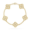 [Plus&Max]LUCKY CLOVER 5-MOTIF BRACELET - FULL-DIAMOND