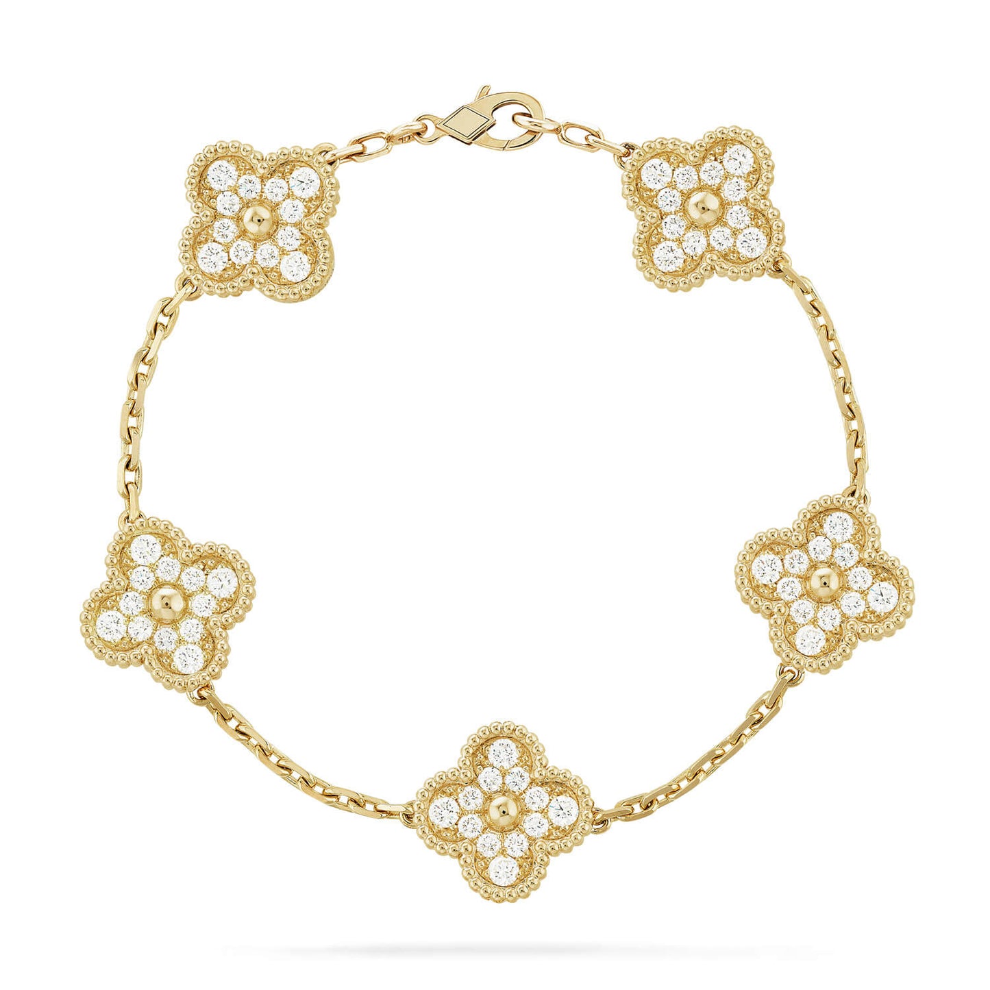 [Max Jewelry ] CLOVER 5 MOTIF FULL DIAMOND BRACELET COLLECTION