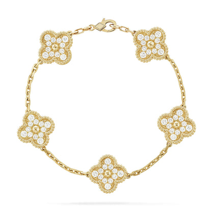 [Max Jewelry ] CLOVER 5 MOTIF FULL DIAMOND BRACELET COLLECTION